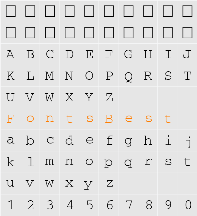 CrrCTT Character Map