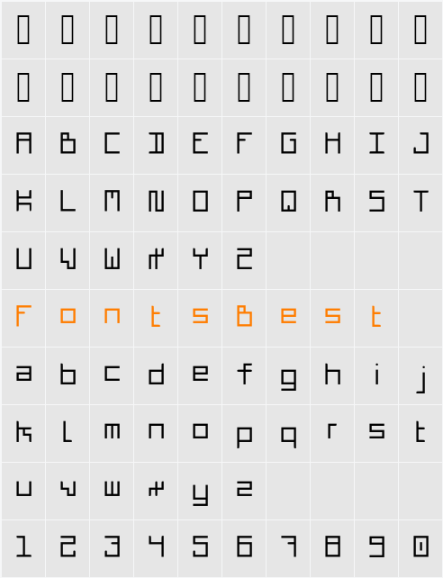 CubicCoreMono Character Map