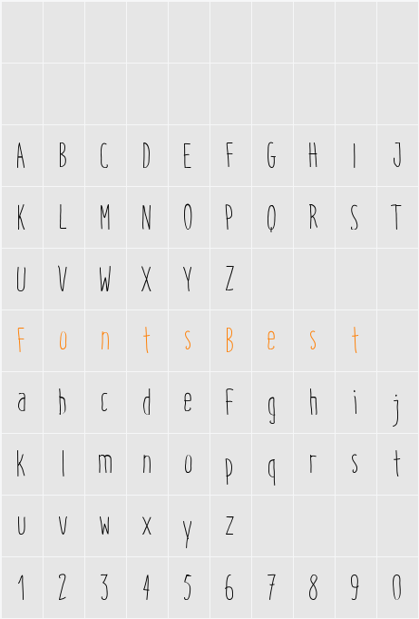 Italo Light Character Map