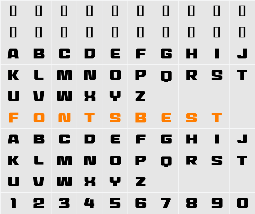 MechEffects2 BB Character Map