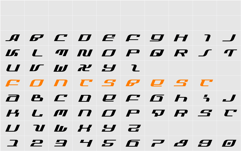 Infinity Formula ExpItalic Character Map