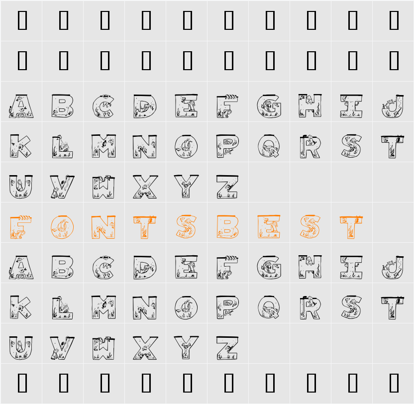 Aquarium Character Map