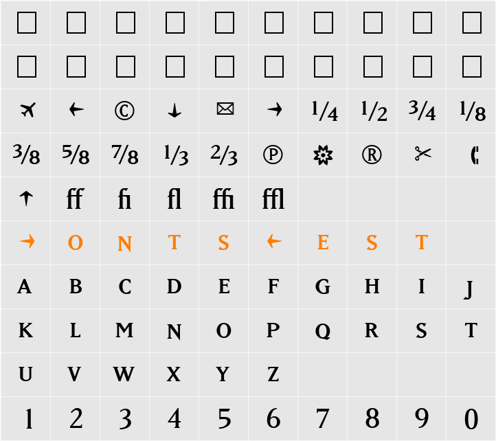 MatrixRegularFractions Character Map