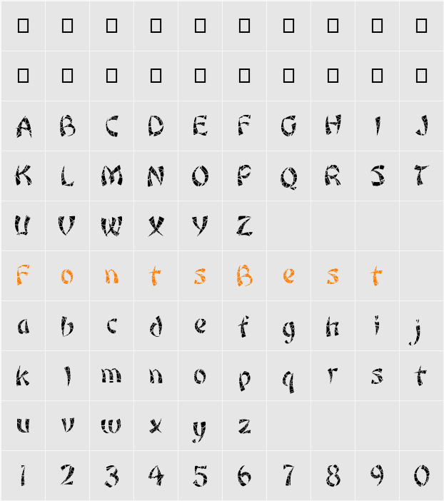 FZ UNIQUE 22 CRACKED Character Map