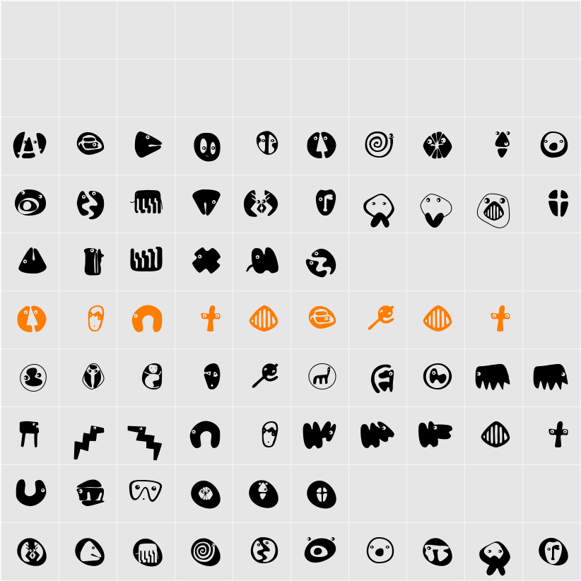 Confuseyecons Character Map