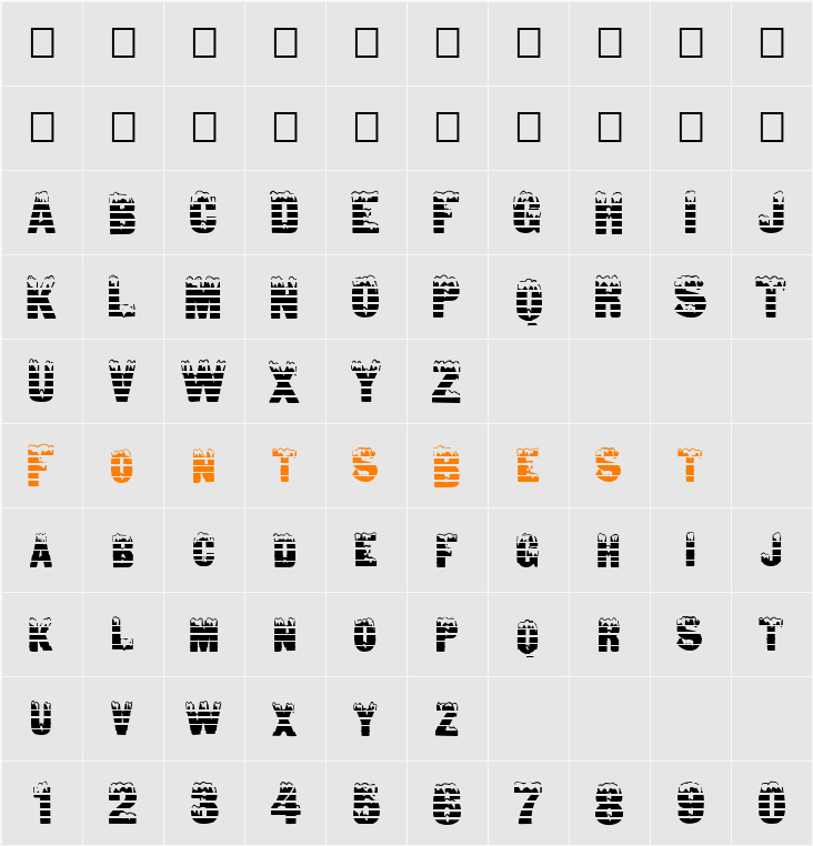 FZ UNIQUE 6 STRIPED Character Map