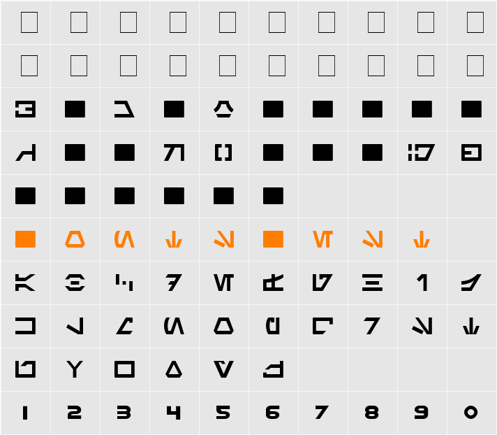 Aurebesh Character Map