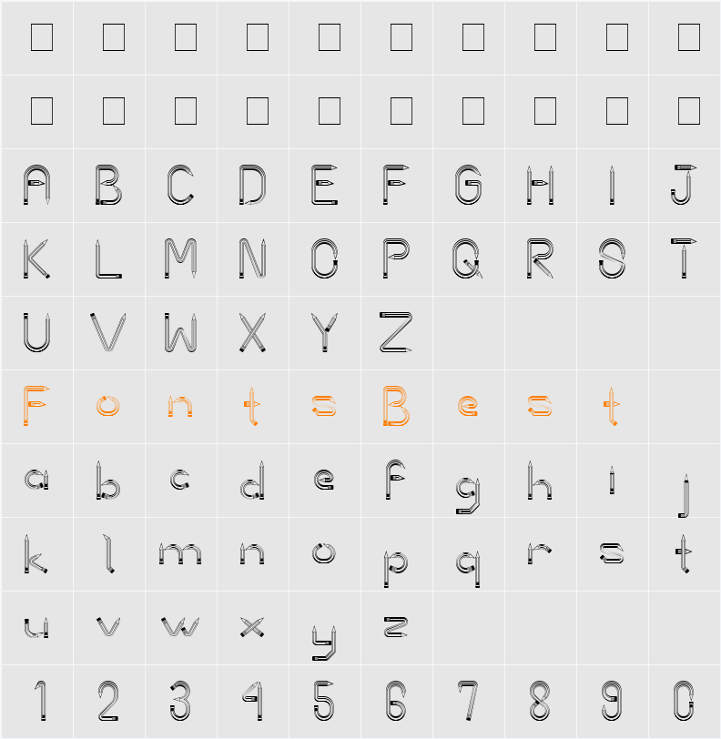 AC4-Pencils Character Map