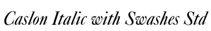 Caslon Italic with Swashes Std Font Image