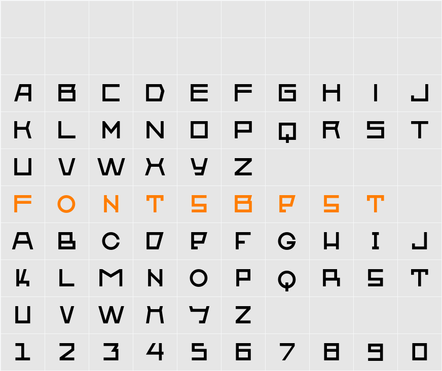 VKHUTETYPE Exp Character Map