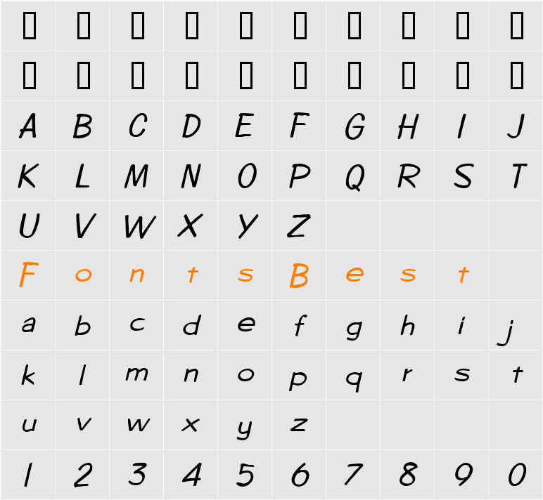 Copybook Character Map