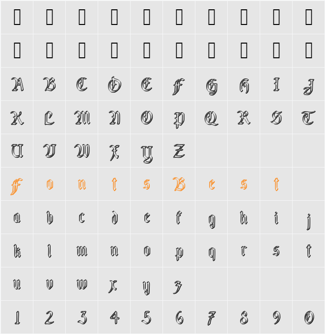 Fairland_groove Character Map