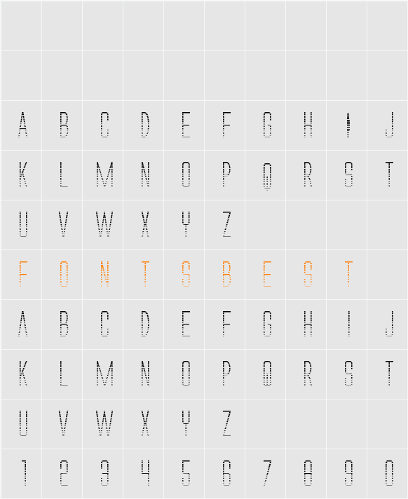 Alien League Gradient Character Map