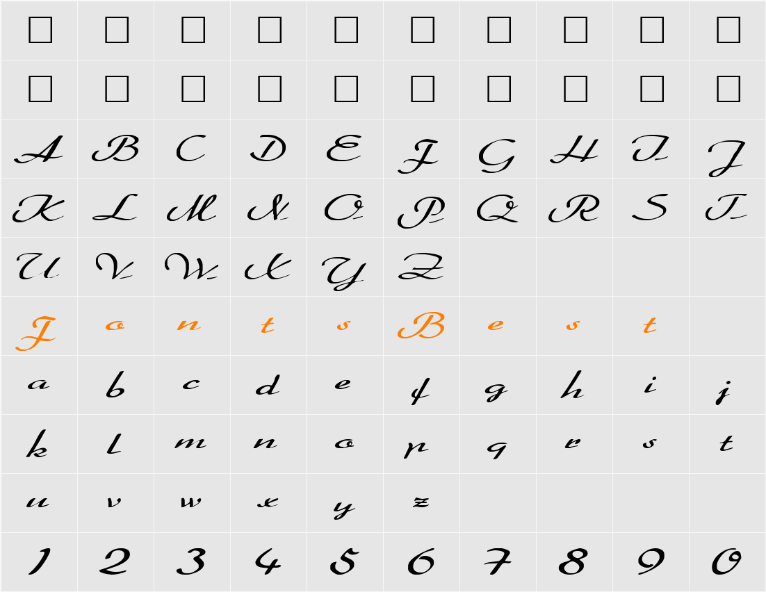 FZ SCRIPT 20 EX Character Map