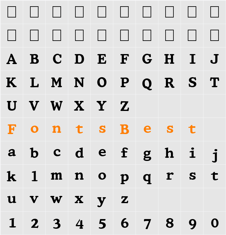 FZ ROMAN 32 Character Map