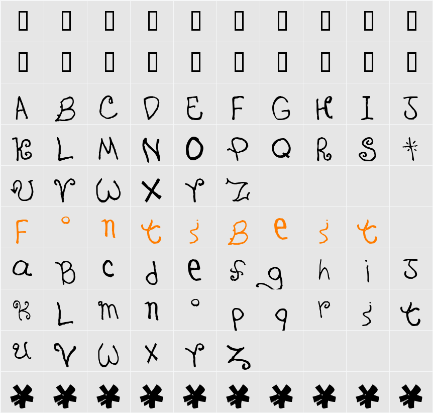 CRAMPED Character Map