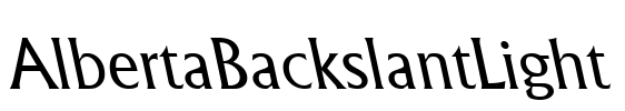 AlbertaBackslantLight Font Image