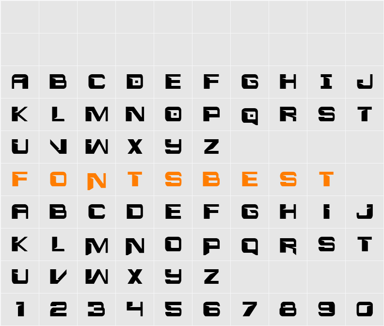 Interdiction Condensed Character Map