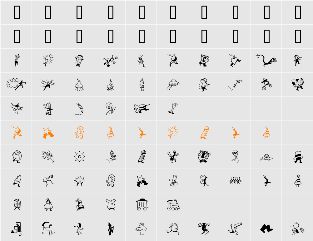 Mini Pics Character Map