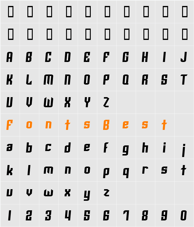 Archery Black Rounded Character Map