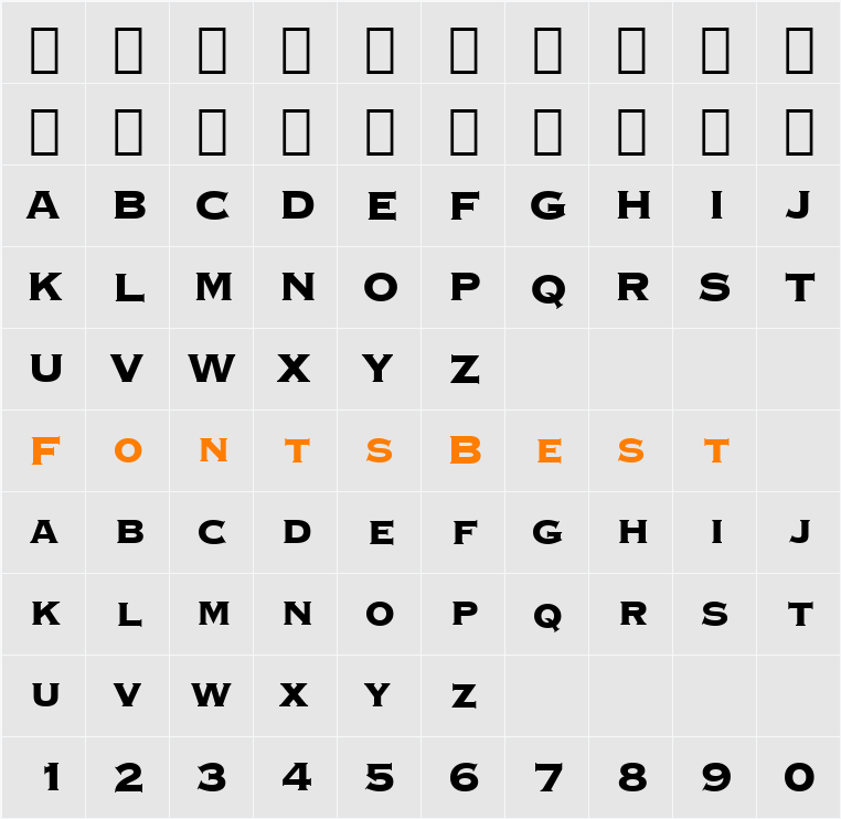 CopprplGoth Hv BT Character Map