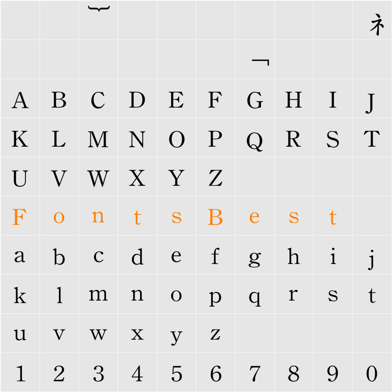 DFPKaiShu-GB Character Map