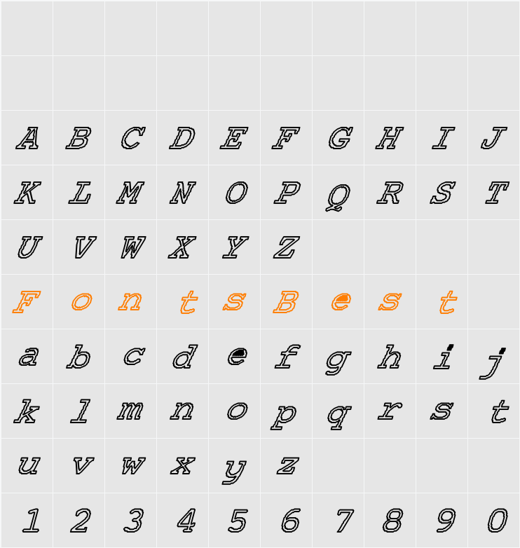 APL-Normal Hollow Expanded Character Map