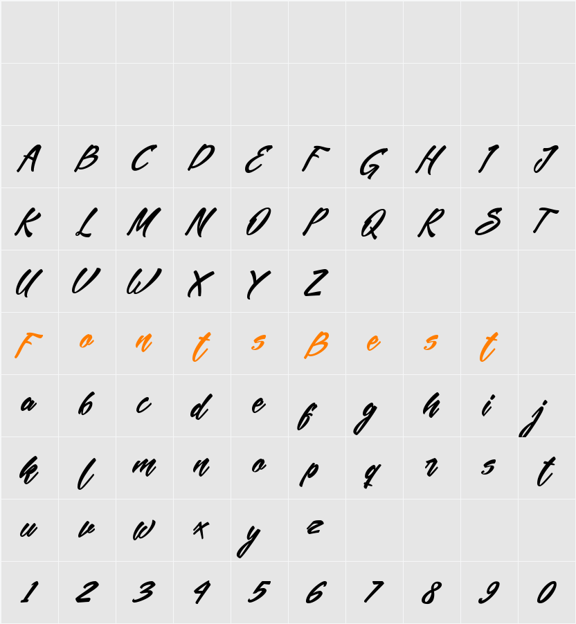 Mekar Script free Character Map