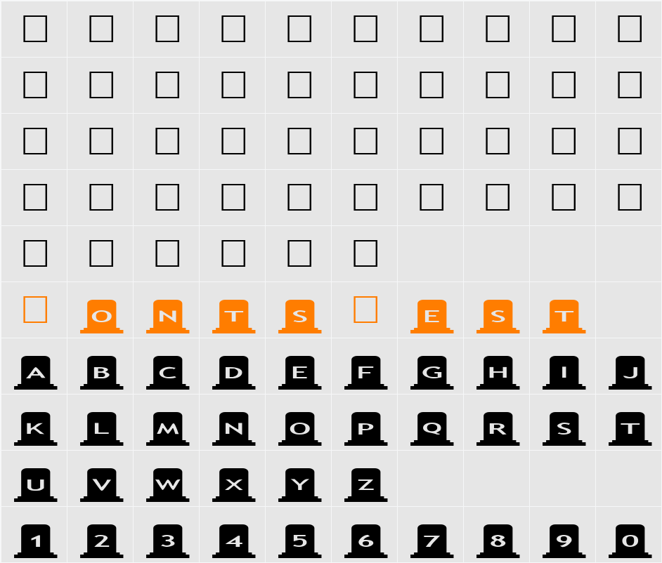 AlphaShapes gravestones Character Map