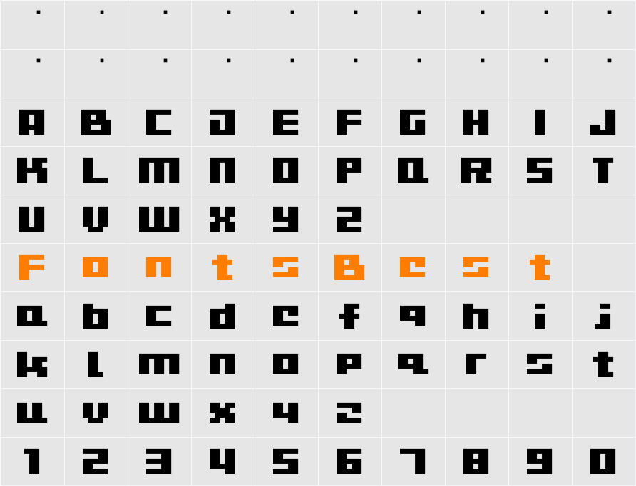 D3 CuteBitMapism TypeA Character Map