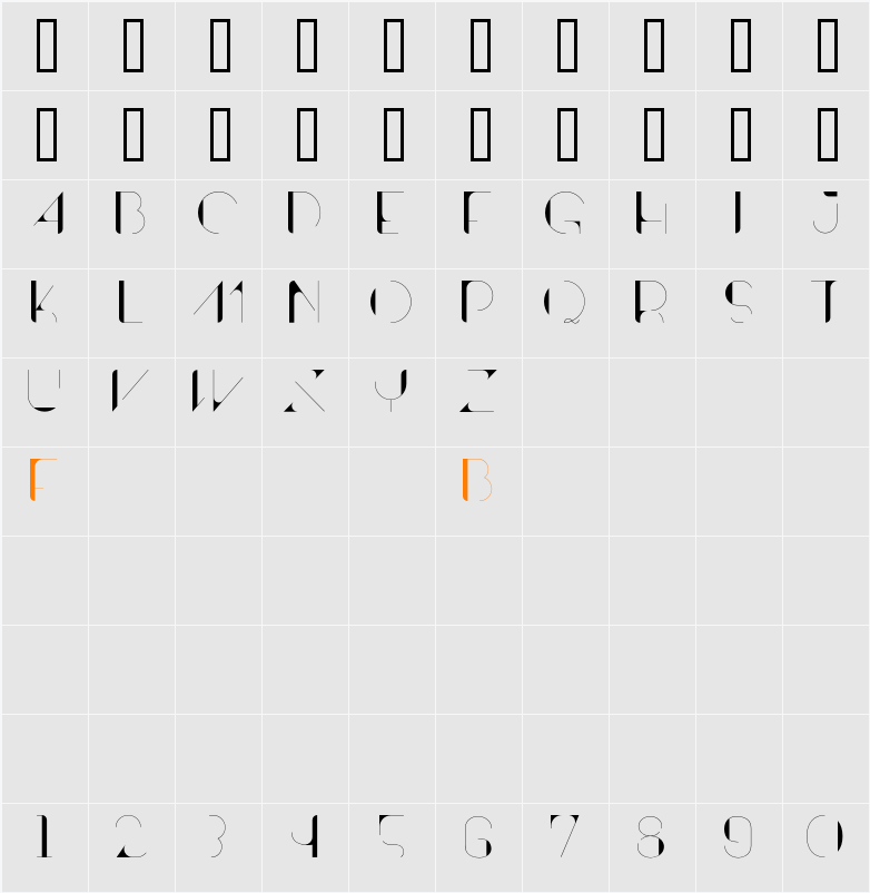 Contrasto Character Map