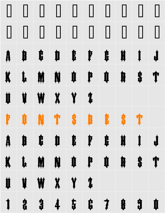 Ironwork Wide Character Map