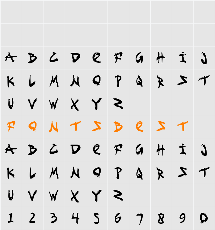 Fight Kid Condensed Character Map