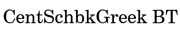 CentSchbkGreek BT Font Image