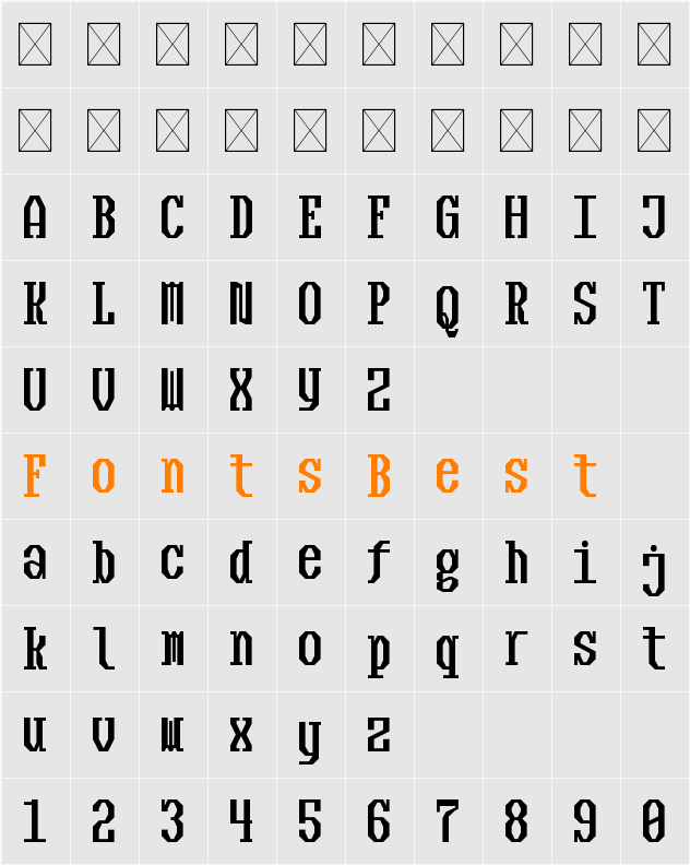 Znak Mono Character Map