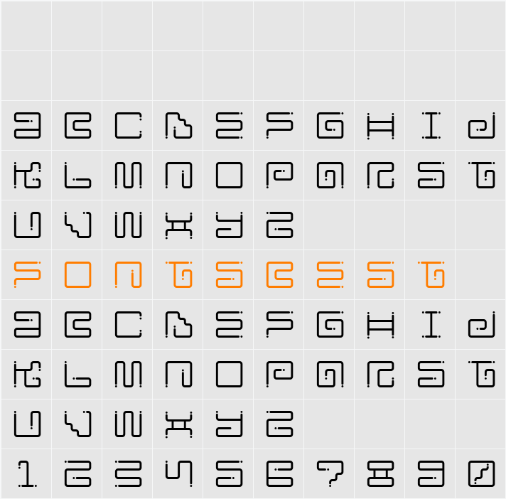 Iron Lounge Dots Character Map