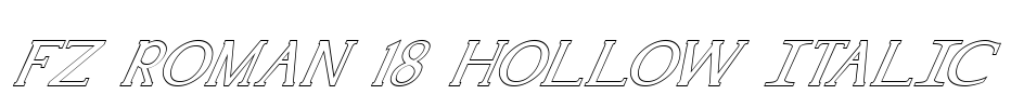 FZ ROMAN 18 HOLLOW ITALIC Font Image