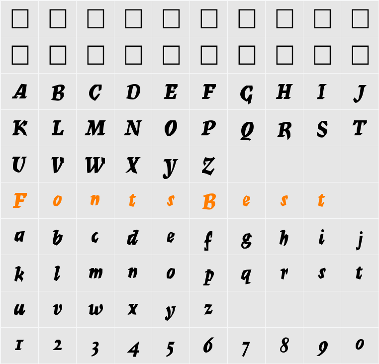 Mercurius Character Map