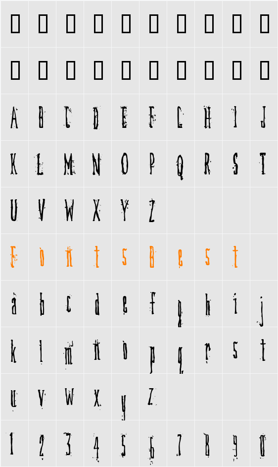 JI-Fatter Character Map