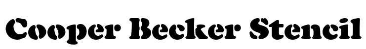 Cooper Becker Stencil Font Image