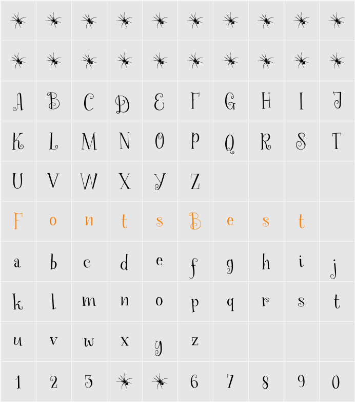 Spinnenkop DEMO Character Map