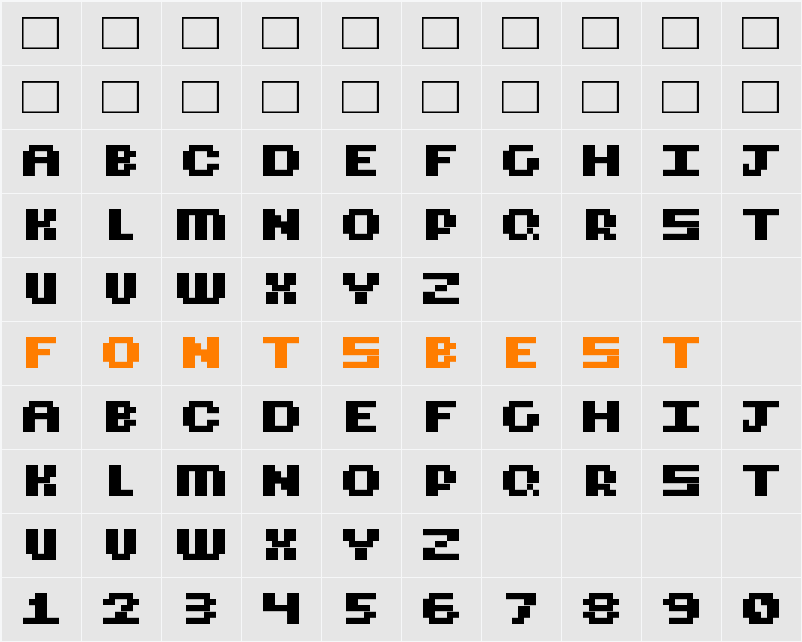 CubicFive18 Character Map