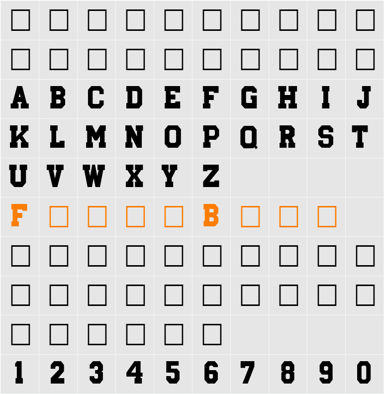 AWENITA Character Map