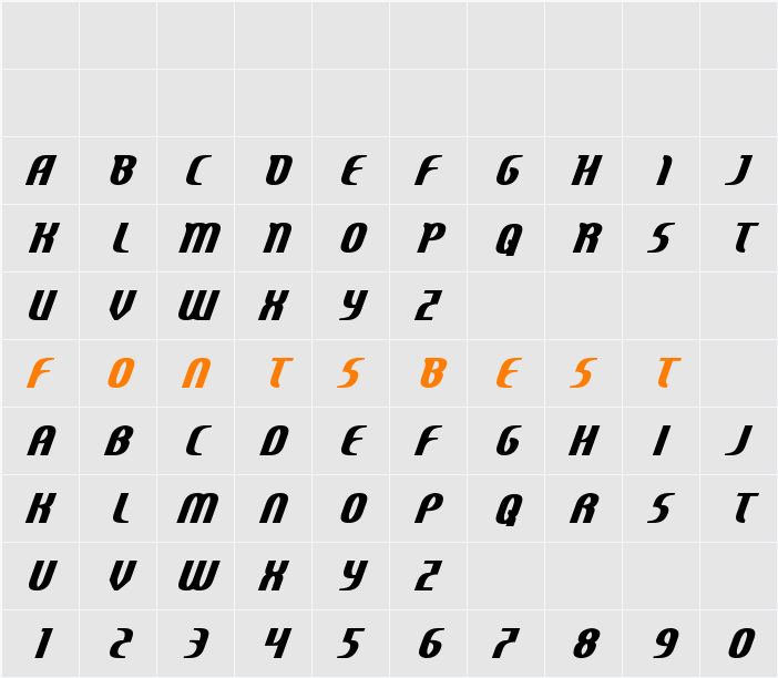 Centaurus Condensed Character Map