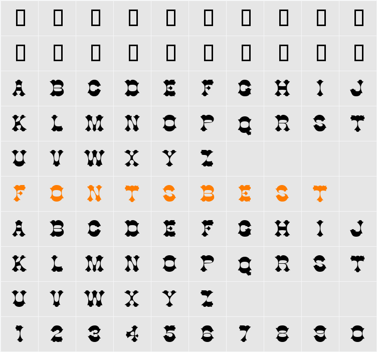 Casopefa Character Map