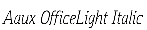 Aaux OfficeLight Italic Font Image