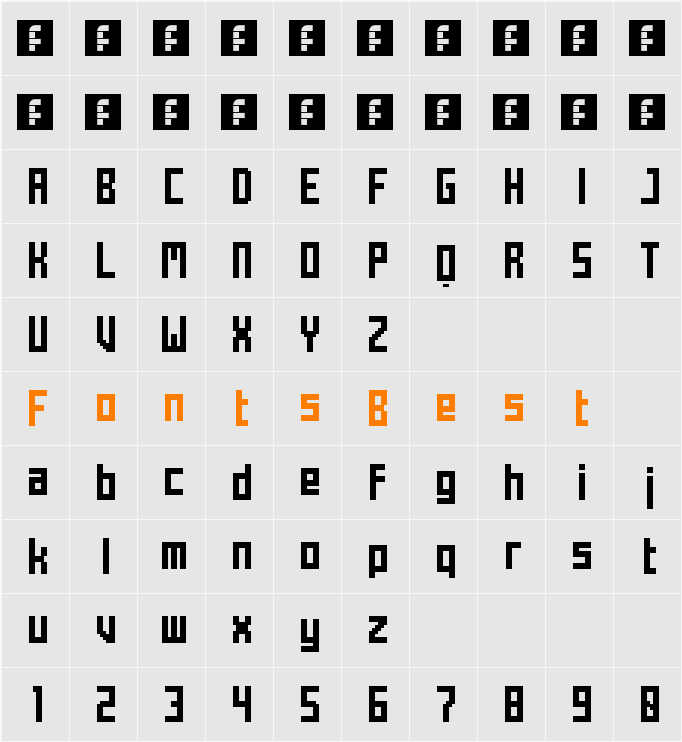 Mecha Bold Character Map