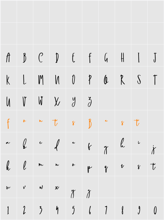 Magnolia Bold Character Map