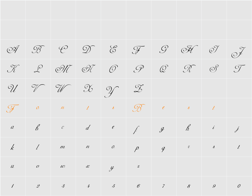 AdineKirnberg-Script Character Map