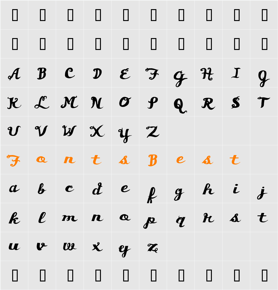 Asswipe Character Map